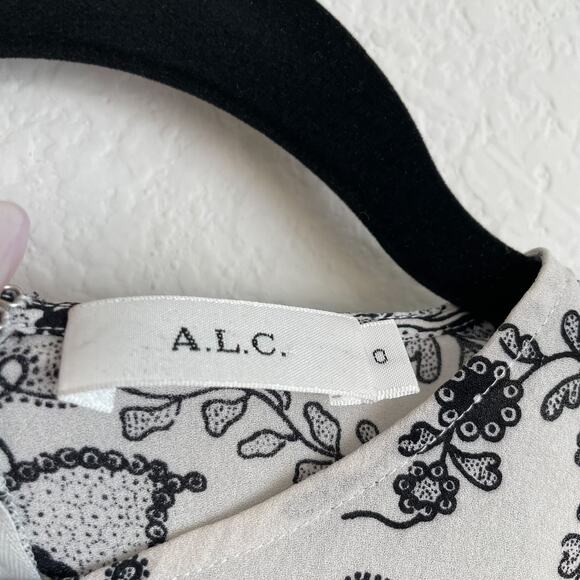 ALC B&W Floral Silk Tank Top - Picture 10 of 12